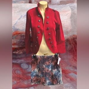 Mini Skirt open front jacket bundle
Wild Fable jean denim red tie dye $37 new